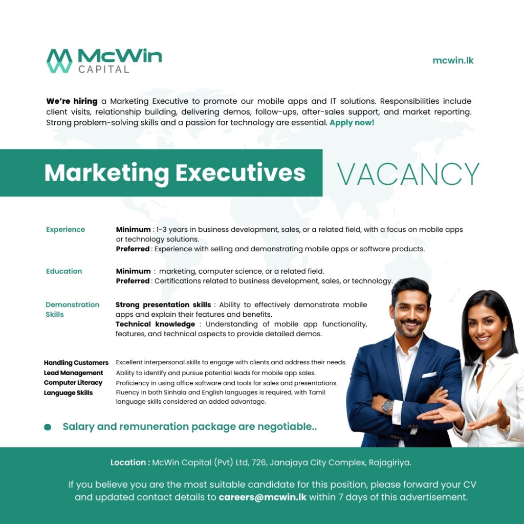 Marketing Executives vacancy